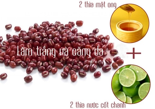 Công thức bột đậu đỏ + 2 thìa mật ong + 2 thìa nước cốt chanh